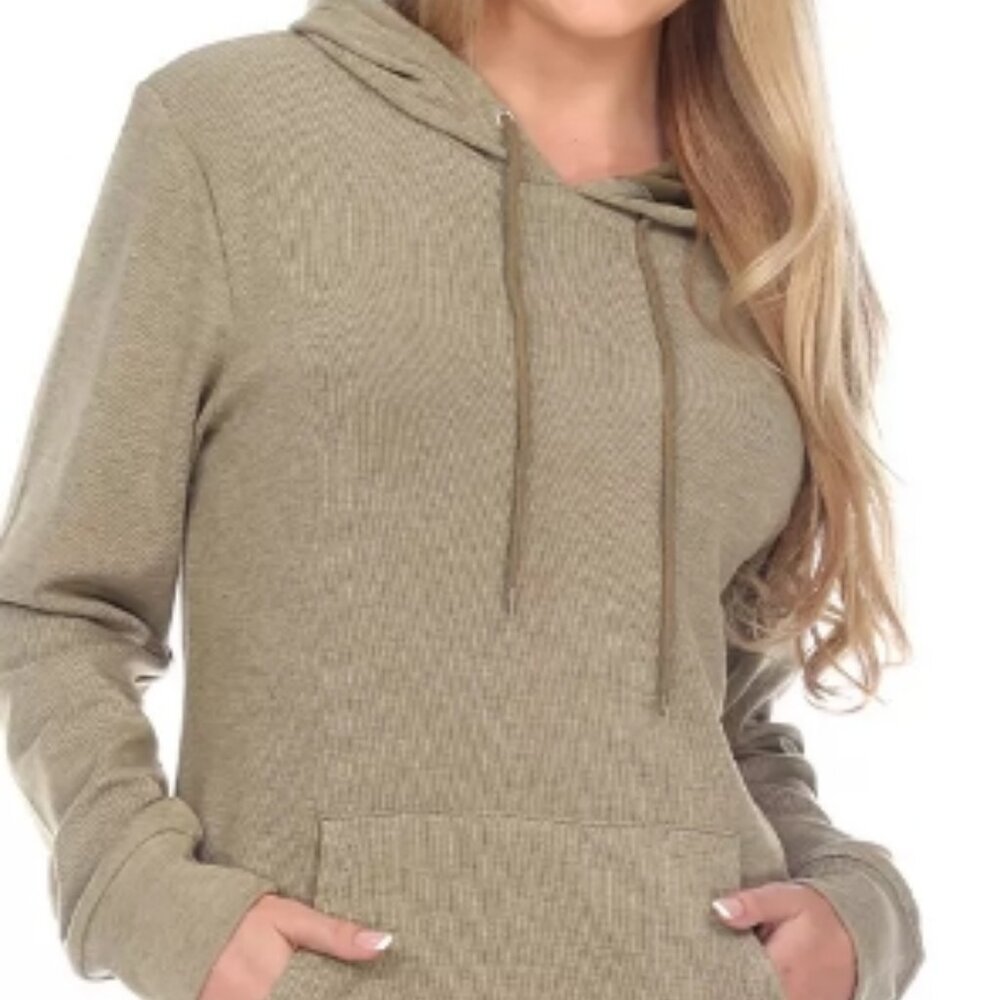 White Mark - Olive Hoodie Dress